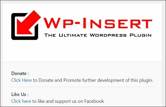 Wp-Insert - WordPress plugin - Publicité